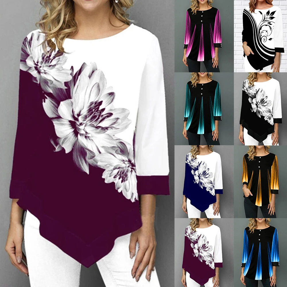 Женская блузка с круглым вырезом LASPERAL Повседневная Блузка длинными рукавами и