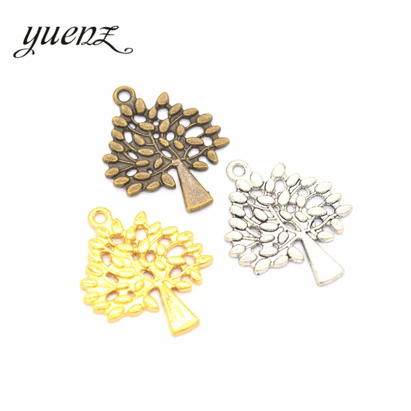 

YuenZ 10pcs 3 Colors Antique silver color alloy Metal tree Charms for Jewelry Making Diy Handmade Jewelry 30*24mm Q204