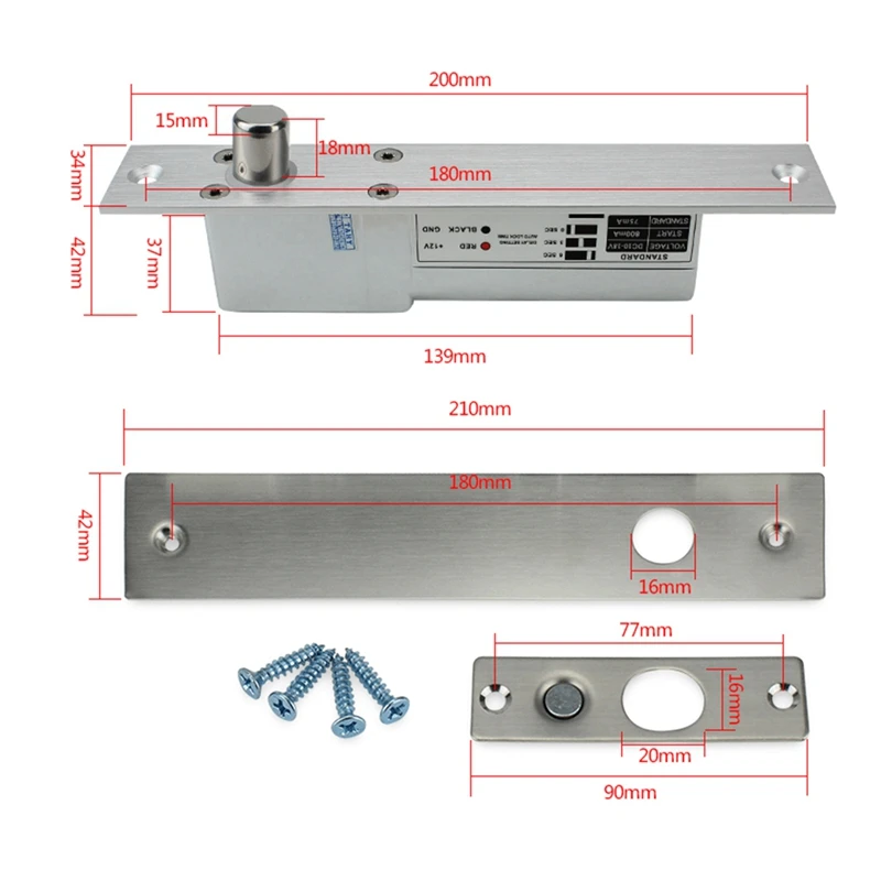 

2 Lines Electric Low Temperature Delay Lock Access Control Wooden Glass Doors
