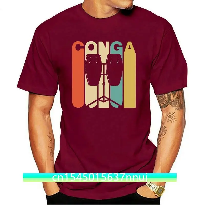 

New Printed T Shirt Men Cotton Couple 2021 Style Vintage Style Conga Silhouette T Shirt