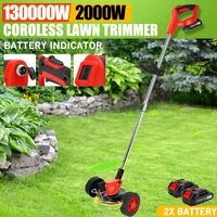 2000W 36V Battery Indicator Grass Trimmer Cordless Electric Adjustable Lawn Mower Mowing Hedge Cutter Power Pruning Garden Tools