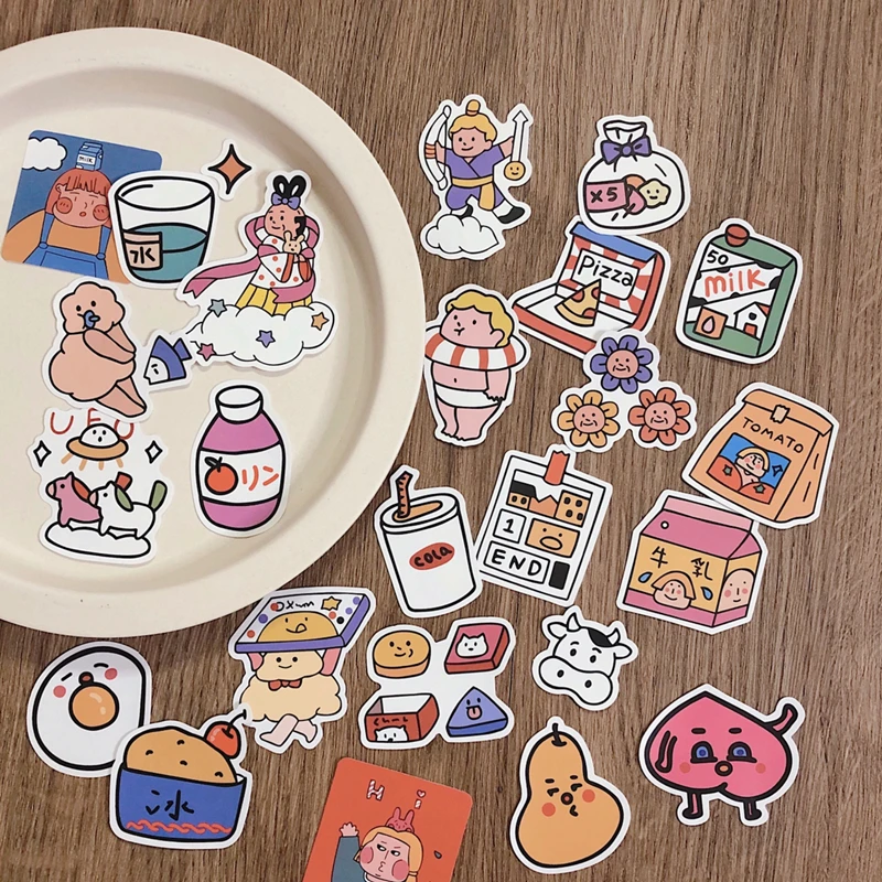 25 шт./упак. милый ангел ребенка движения ручная роспись наклейки ручной работы