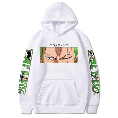 Hot Roronoa Zoro Print Hoodies Men Women One Piece Anime Sweatshirts Hoodie Pockets Streetwear Clothes Harajuku