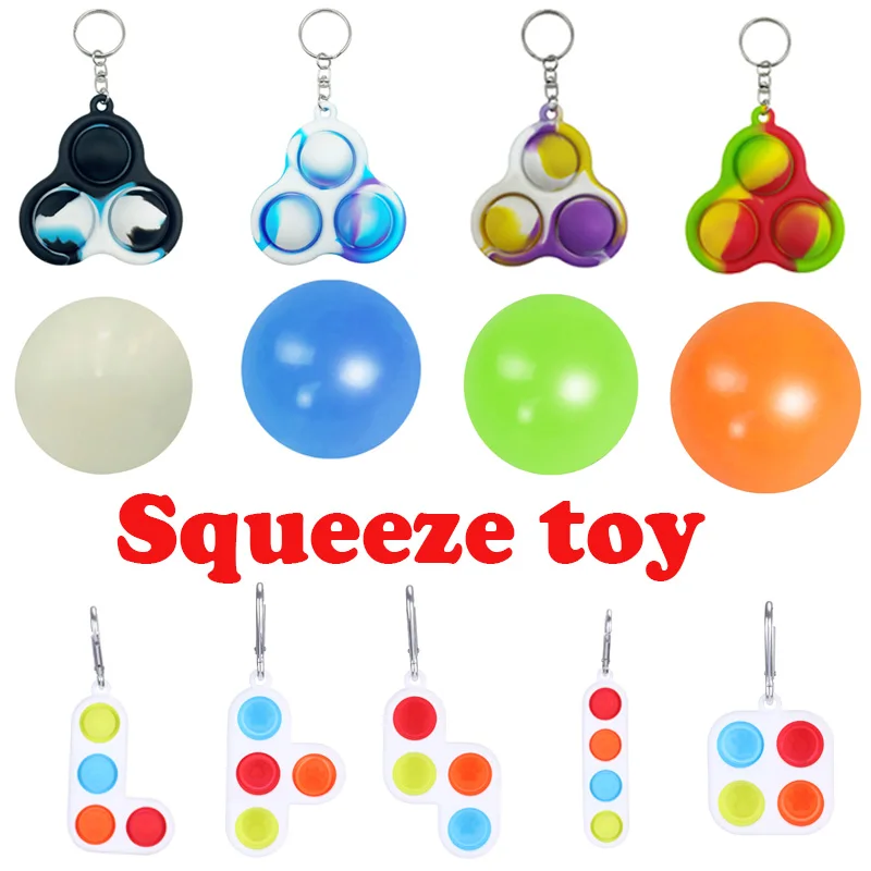Llavero colgante de silicona para ni&ntilde;os y adultos, juguetes de descompresi&oacute;n para aliviar el juguete educativo para edades tempranas, blando y estrujable, regalo antiestr&eacute;s-2