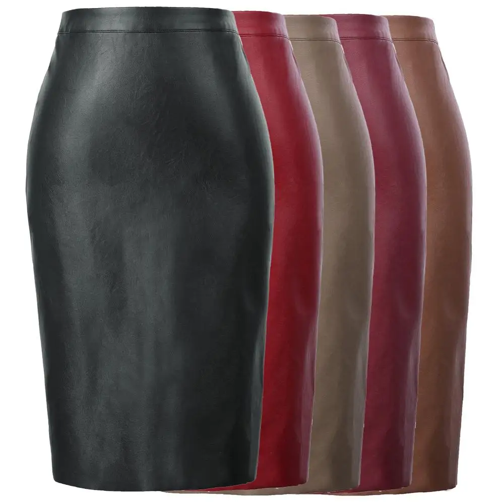 Женская юбка из искусственной кожи Belle Poque черная Сексуальная мини с высокой