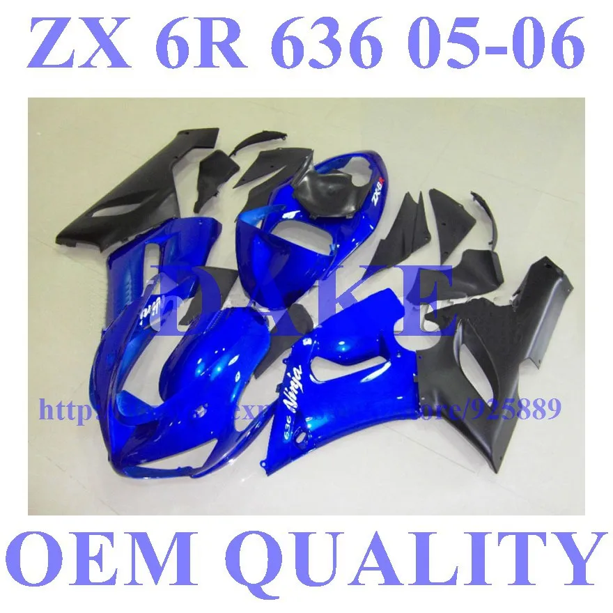 

Blue Black Fairing Kit For NINJA ZX 6R 636 05 06 ZX-6R DAKE ZX6R 2005 2006 ZX 6R 05 06 Fairings R3dd