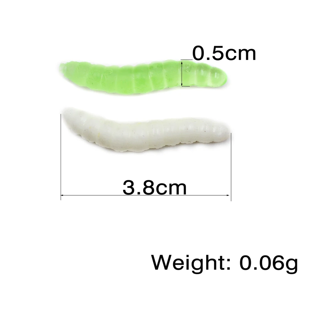 MNFT 50 шт. бело-зеленая Реалистичная рыболовная приманка 3 8 см бионическая для