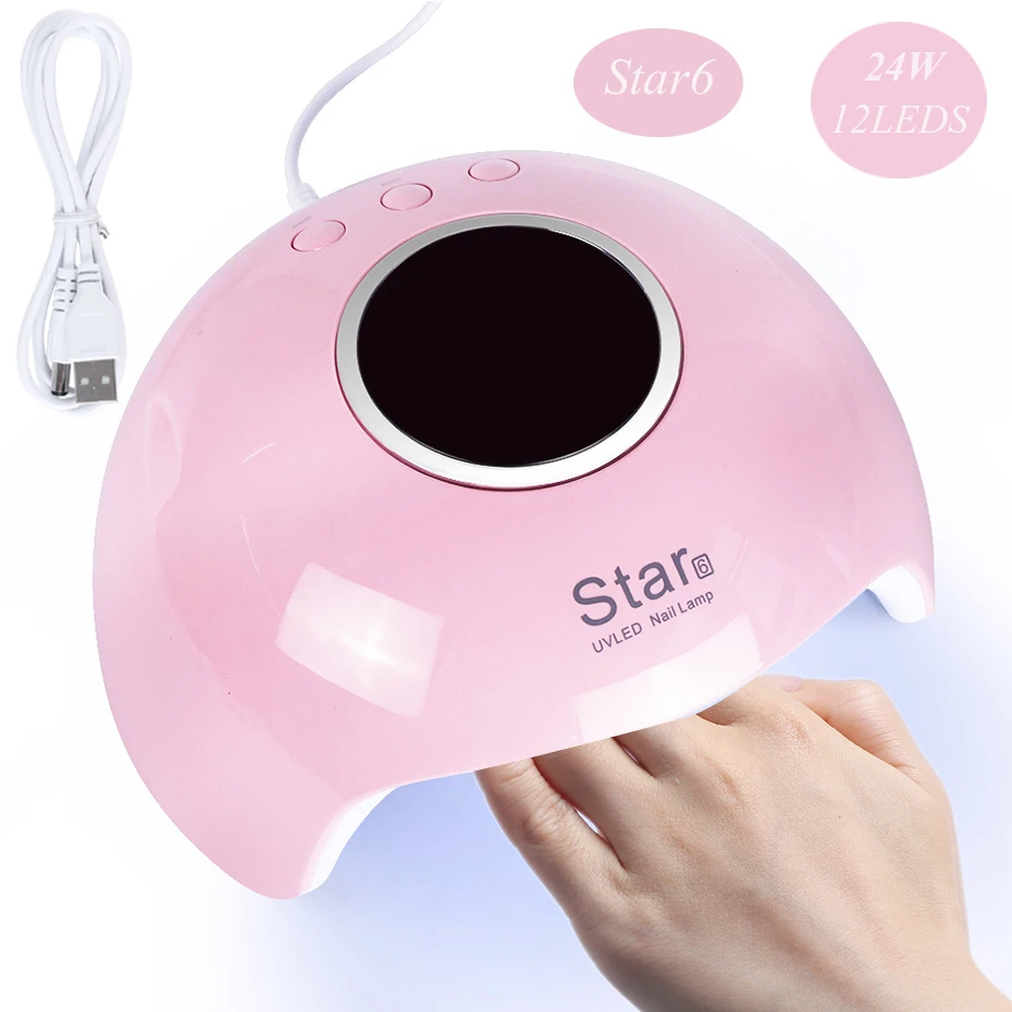 24 Вт/9 Вт Сушилка для ногтей Светодиодная УФ лампа отверждения гель лака быстрая