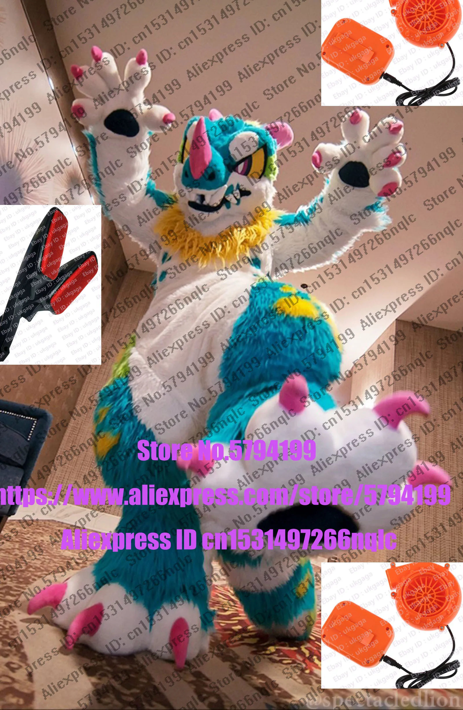 Синий дракон-ангел, драконы хаски, волк, пушистый костюм фуррисута для собаки на праздник, карнавал, день рождения.