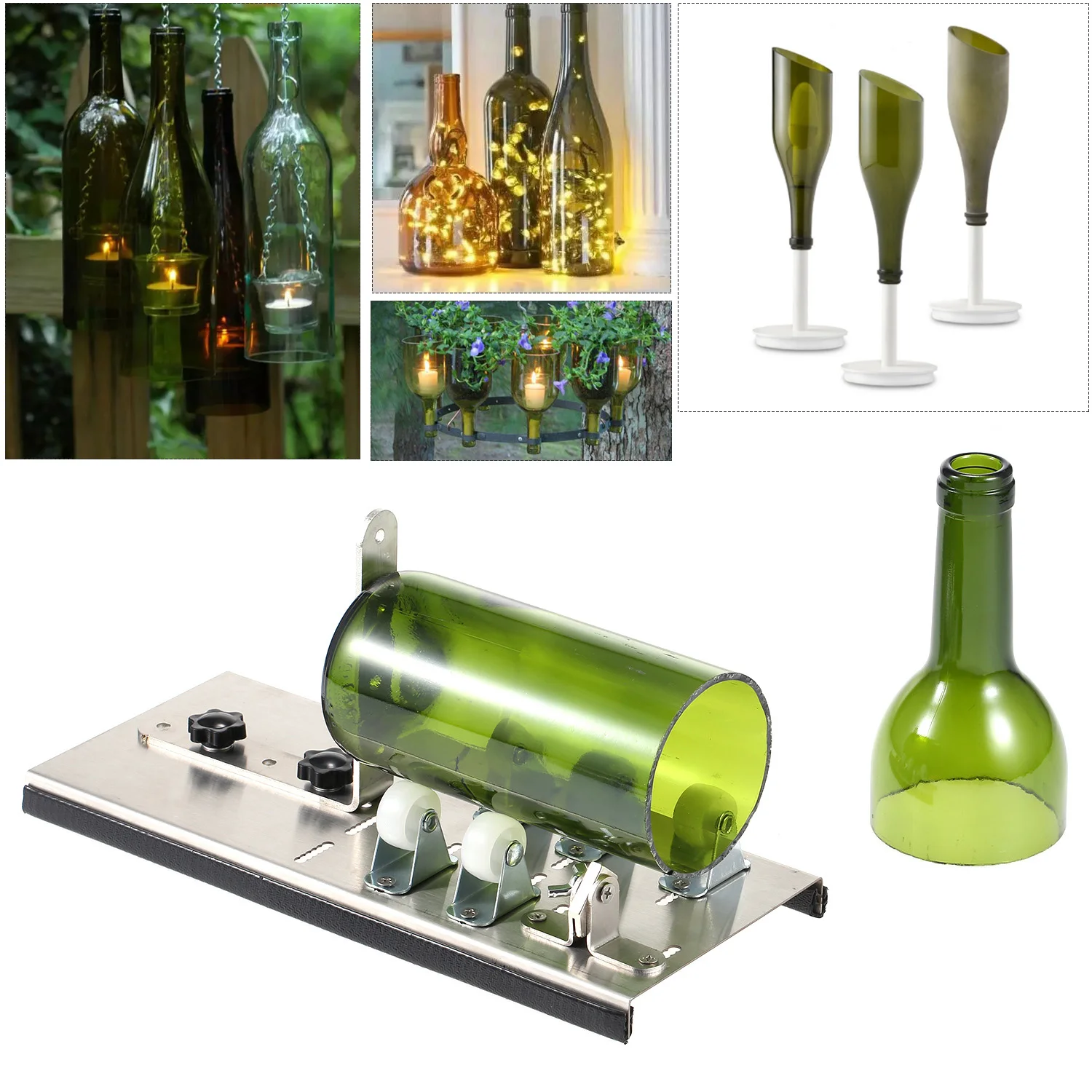 

High Quality Glass Bottle Cutter Stainless Steel DIY Tool Wine Beer Bottles Crafts Five Wheels Cutting Machine