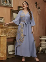 toleen womens plus size large elegant maxi dresses 2022 spring blue abaya long oversized party evening muslim festival clothing