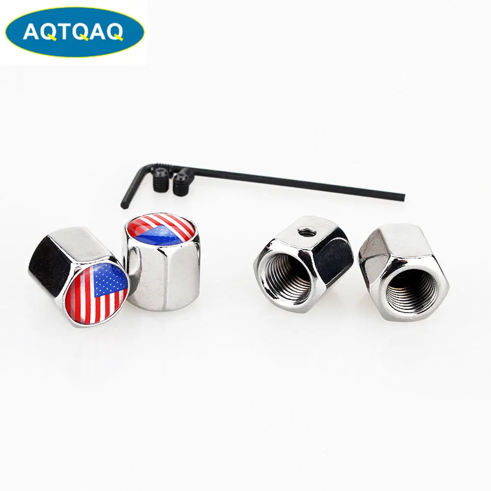 4 шт./компл. классический флаг США Противоугонная хромированная Автомобильная