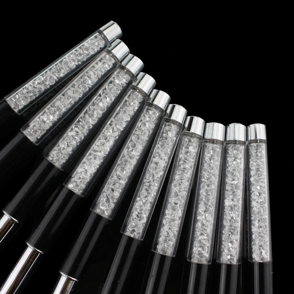 High Quality Kolinsky Sable Acrylic Nail Brush Size 6 8 10 12 Crystal Rhinestone Handle Salon Manicure Tools For Nail Art