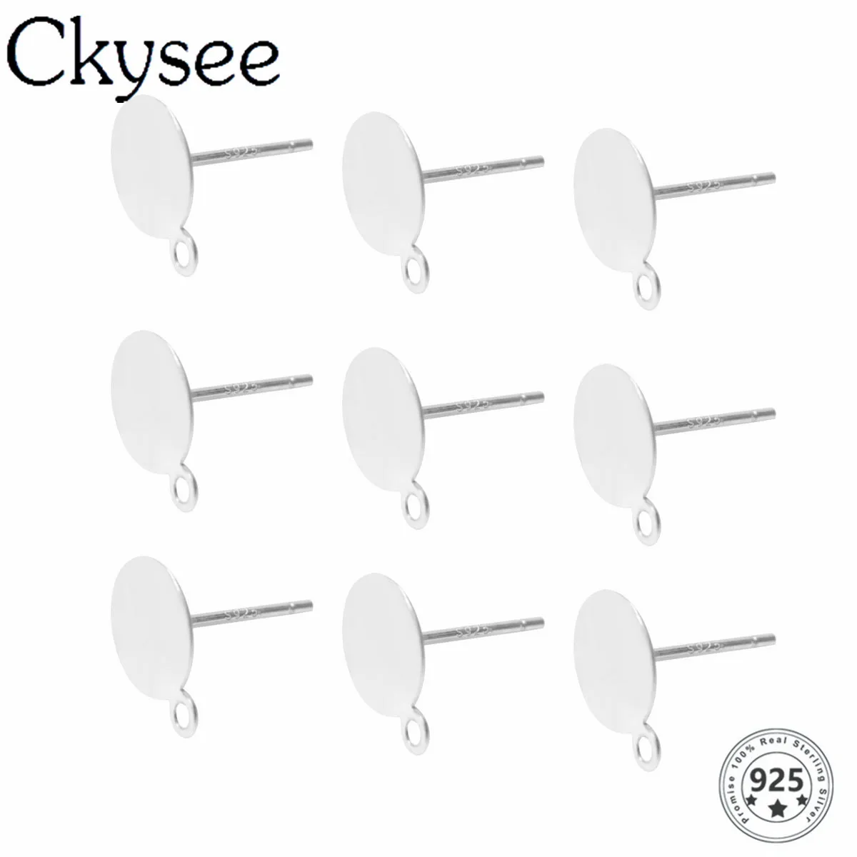 Ckysee 10 шт./лот серьги гвоздики из стерлингового серебра 925 пробы с кабошоном