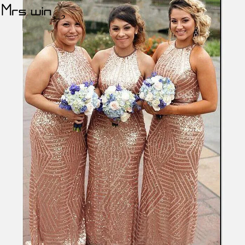 

Mrs win/платье подружки невесты для девочек; блестящее платье с блестками размера плюс для свадебной вечеринки; длинное облегающее платье-руса...