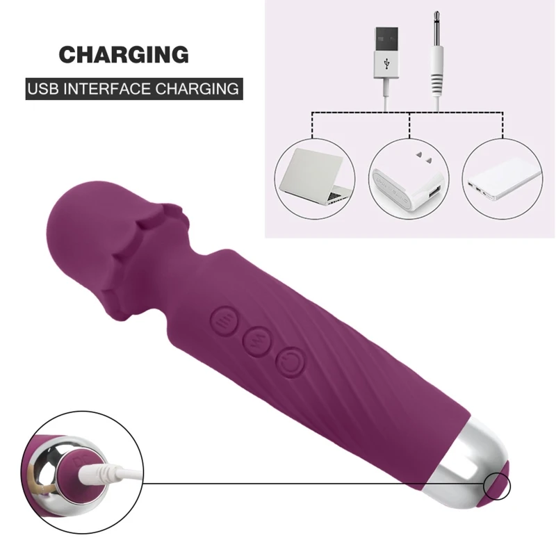 

Personal Massager 20 Modes 8 Intensities Vibration Quiet Rechargeable Cordless U2JD