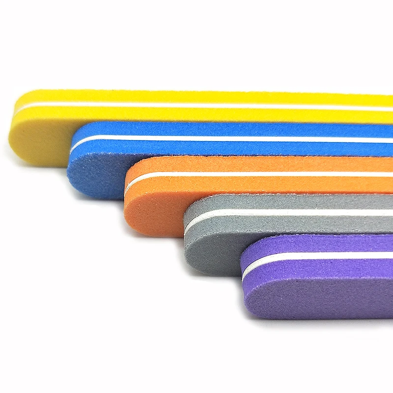 

20pcs/lot Mix Color Nail File Sponge Vijlen Nails Sanding Buffer Limas Unas 100/180 Grits Nail Files Set Manicure Tool Straight