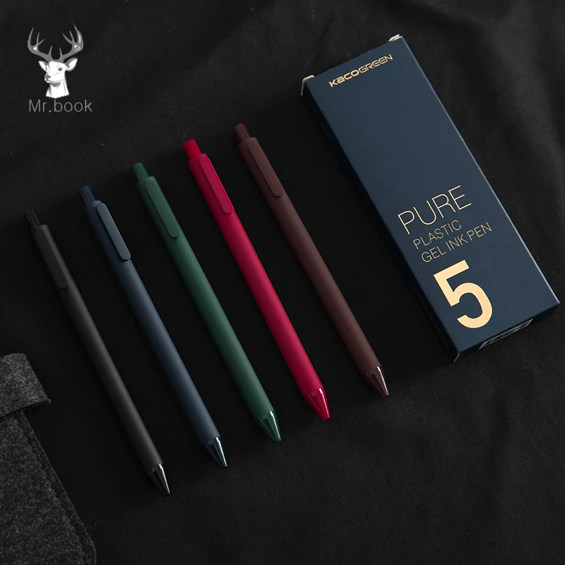 5 цветов в коробке винтажная цветная гелевая ручка школьные креативные