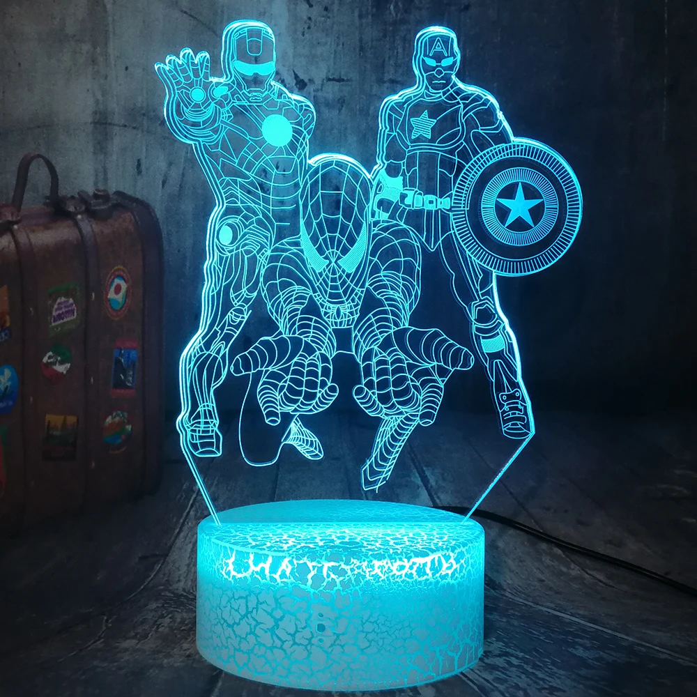 Мстители комиксы Marvel Железный человек Человек паук Капитан Америка 3D