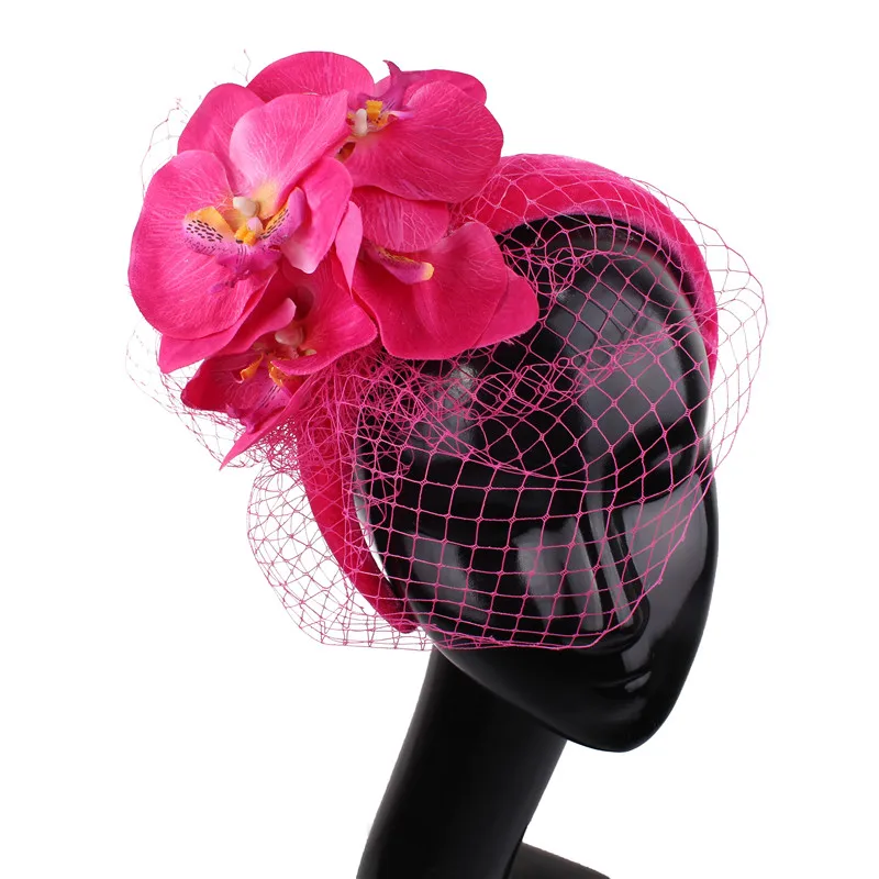 

Elegant Bridal Mesh Wedding Headwear With Flower Beautiful Fascinator Hair Accessories Ladies Women Fashion Net Hair Band