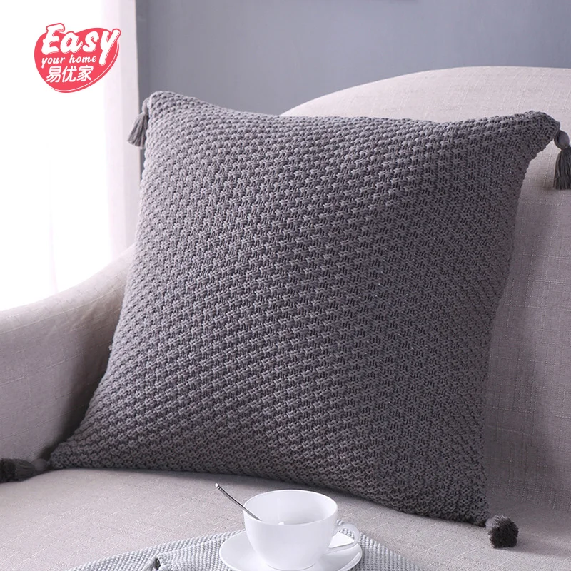 Хлопковая трикотажная Подушка Чехол 45*45 см Мягкая вязаная наволочка для подушки