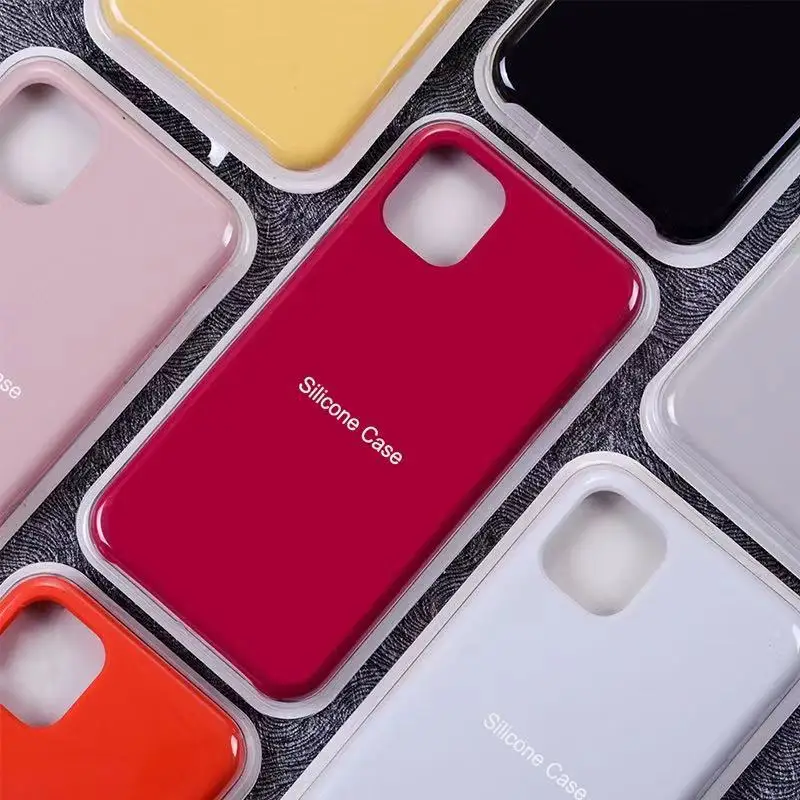 

Official Original Silicone Phone Case For iPhone 13 11 12 Pro Max Mini X Xs Max Xr 7 8 Plus Se2 Candy Color Half Wrapped Cases