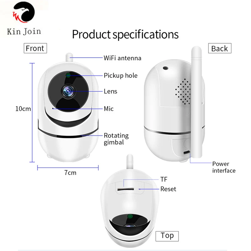 KinJoin 360 глаза интеллигентая (ый) Камеры Скрытого видеонаблюдения 2 миллионов HD