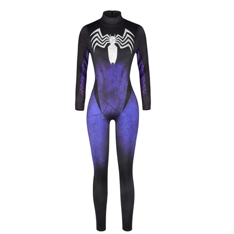 Style 1 Яд паук косплей костюм Супер Герои Человек боди костюм комбинезон Zentai костюмы на Хэллоуин для женщин девочек Женский - Цвет: Style 1