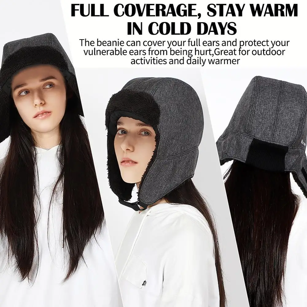 

WEST BIKING Winter Sport Hat Warm Thicken Skiing Fishing Hiking Cap Windproof Men Women Hat With Ear Flaps Bike Cycling Caps