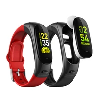 v08s 2 in 1 smart wristband bt headset bracelet 0 96 blood pressure heart rate monitor fitness tracker earphone with mic