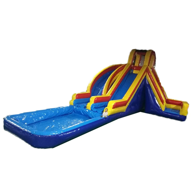 

Durable Inflatable Water Slide Outdoor Amusement Park Facility Commercial PVC Slide with Front Pool