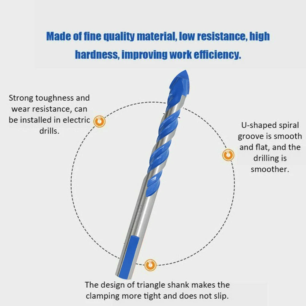 

5pcs Multifunctional Triangle Drill Bit For Masonary Porcelain Marble Tile Mirror Glass Ceramic Brick 6 6 8 10 12mm