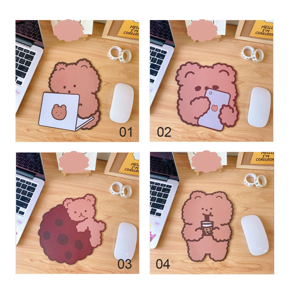 Мягкий резиновый коврик для мыши INS с мультяшными животными узором Коврик милым