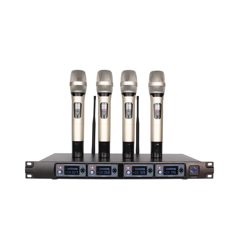 Professional UHF One For four Handheld Wireless Microphone Headset Mikrofon Stage KTV Outdoor Karaoke Lecture Party Church | Электроника
