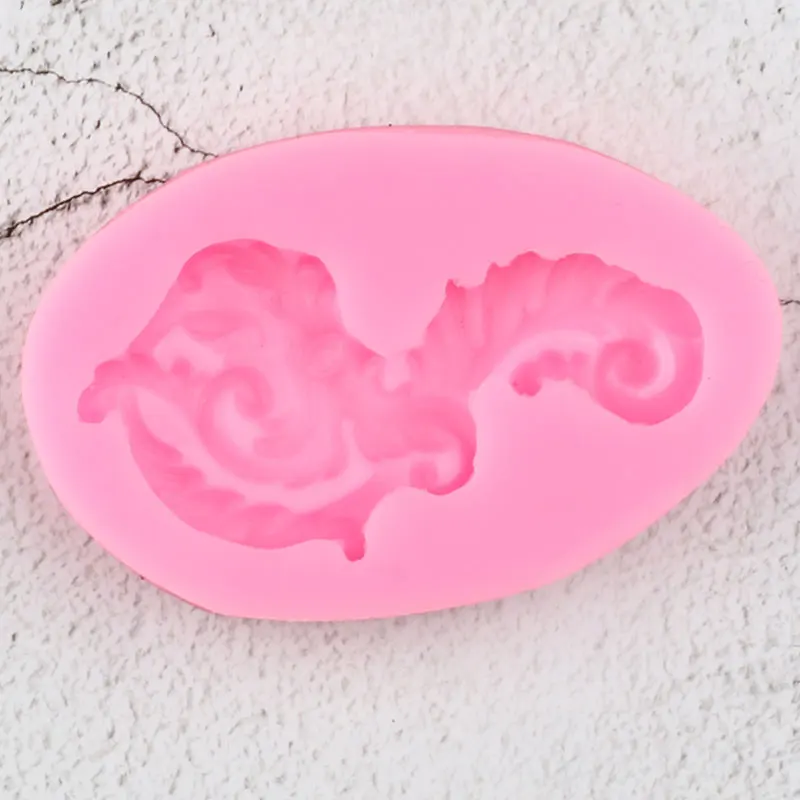 Рельефные листья прокрутки силиконовые формы мужской циферблат Топпер помадка