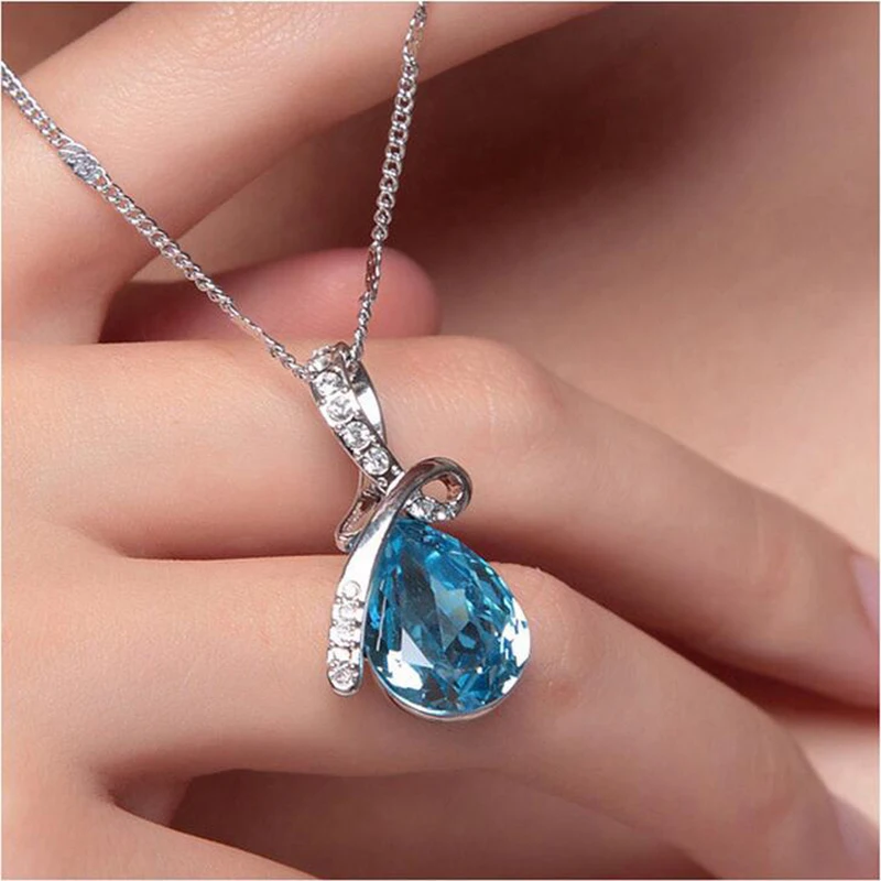 IMucci женская подвеска в форме капли воды ожерелья роскошное кристаллическое