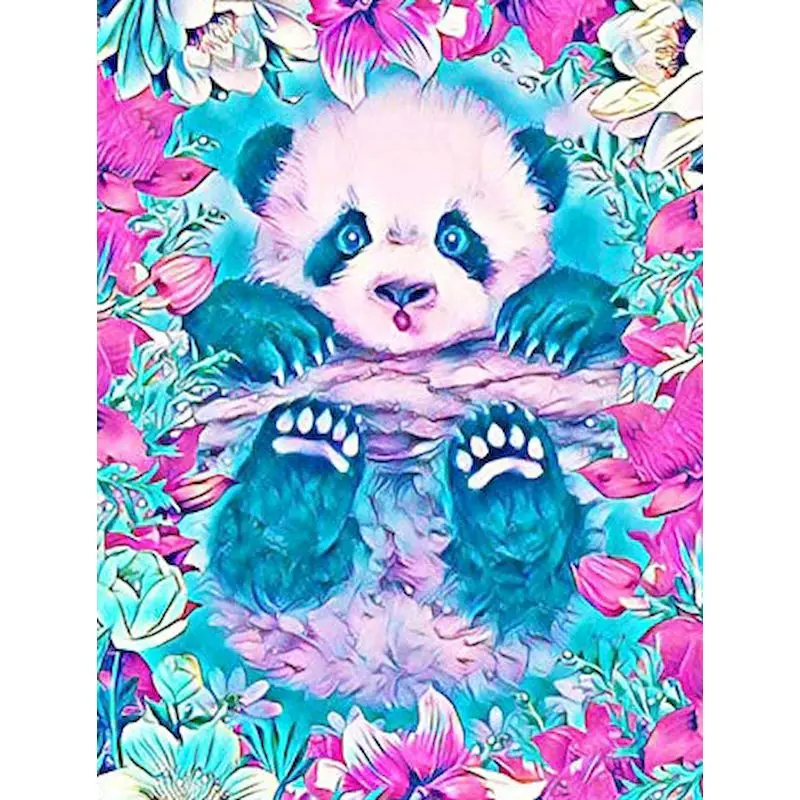 

RUOPOTYy Panda Animal Painting By Numbers For Kids Handmade Acrylic Oil Paint Drawing On Canvas Home Decor Art Photo