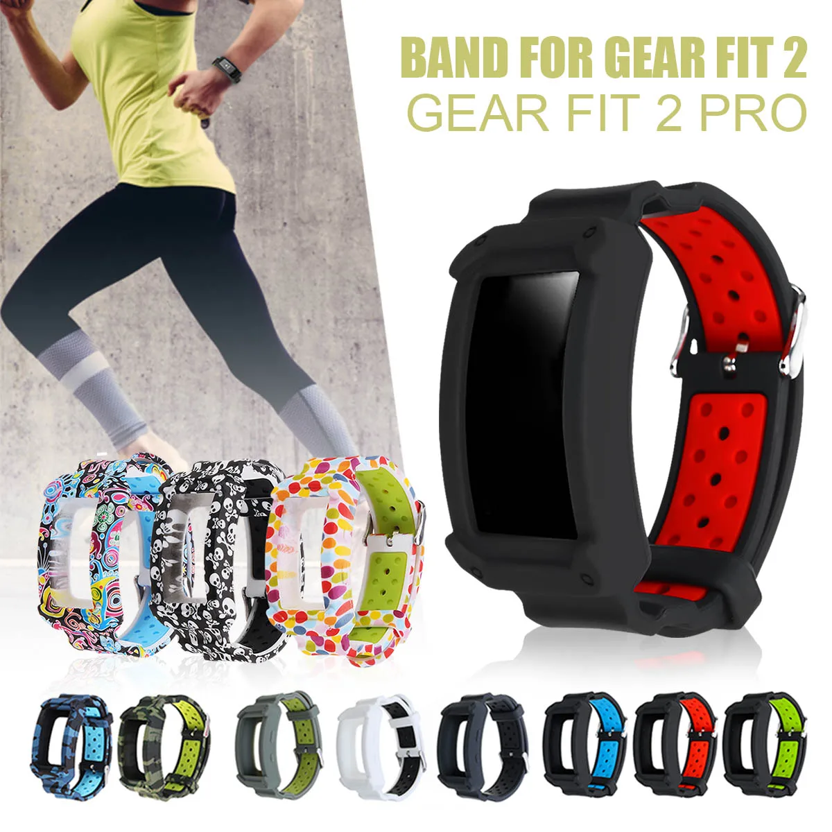 

Ремешок силиконовый сменный для Samsung Gear Fit 2 SM-R360/Fit2 Pro R365, браслет для наручных часов
