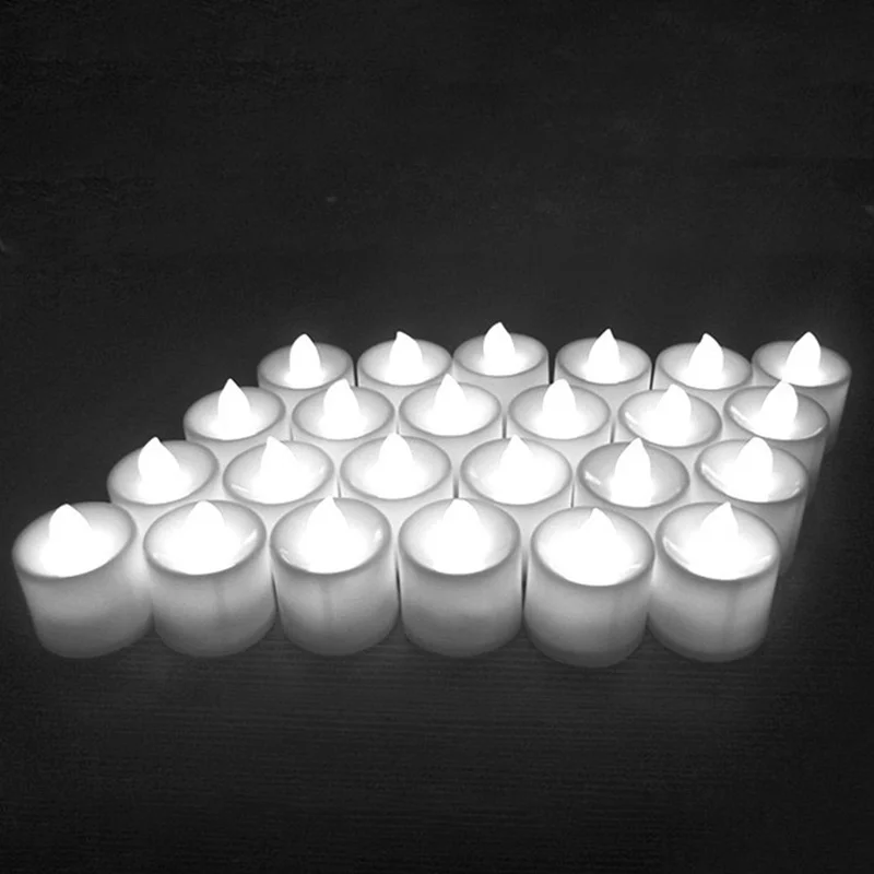 Модные популярные белые светодиодные Чайные свечи 24 шт./компл. беспламенные