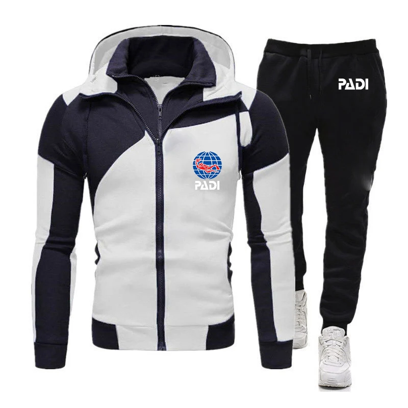 

HOT Scuba driver Padi Logo Print Harajuku Jackets Sport Suits Hip Hop Male Hoodies Fashion Fitness Sweatpant Set
