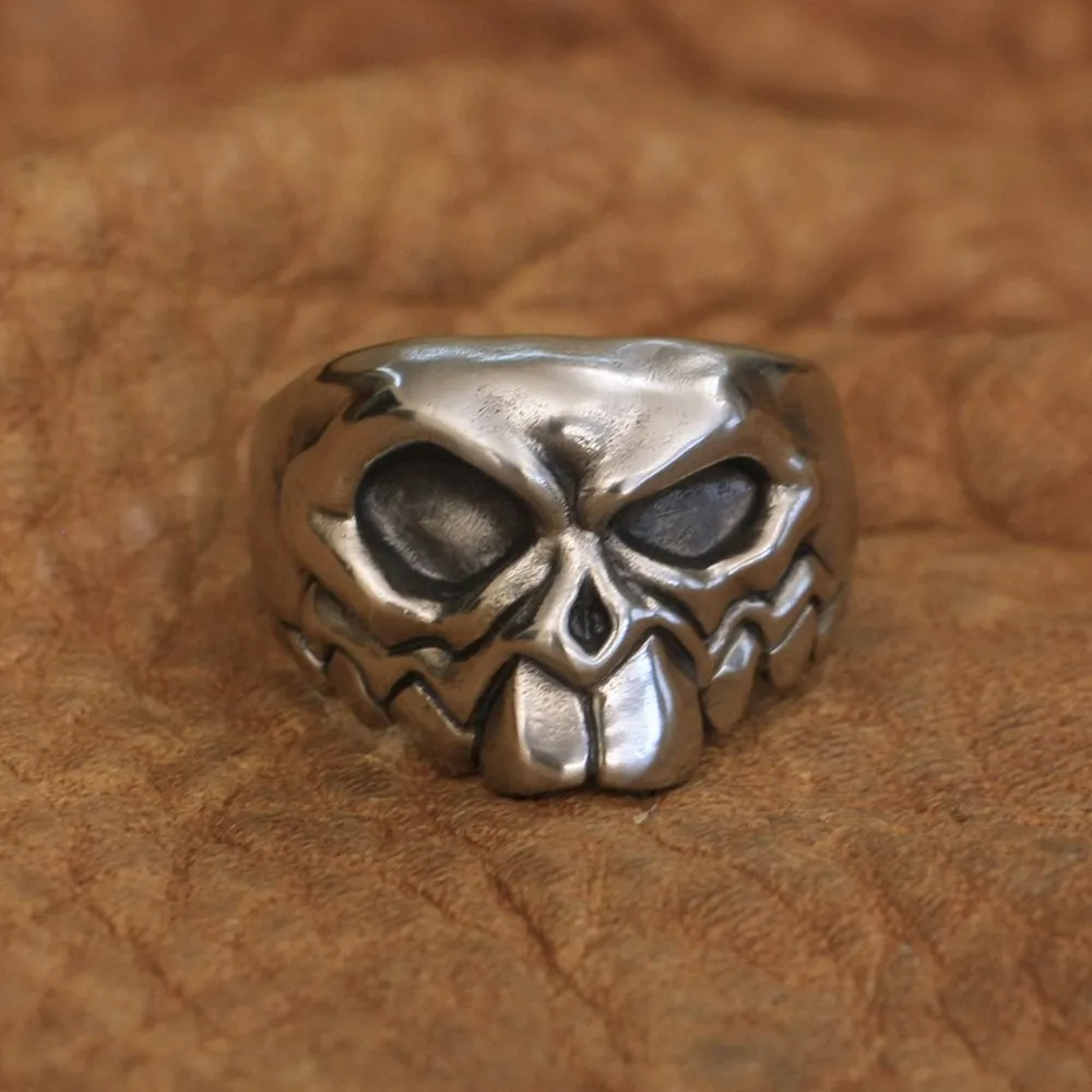 

Мужское кольцо с черепом и зубцами спереди, Размеры 7-15