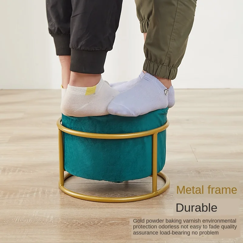 

Height adjustable living room tea table strong load-bearing Nordic household low stool sofa stool seat comfortable small round s