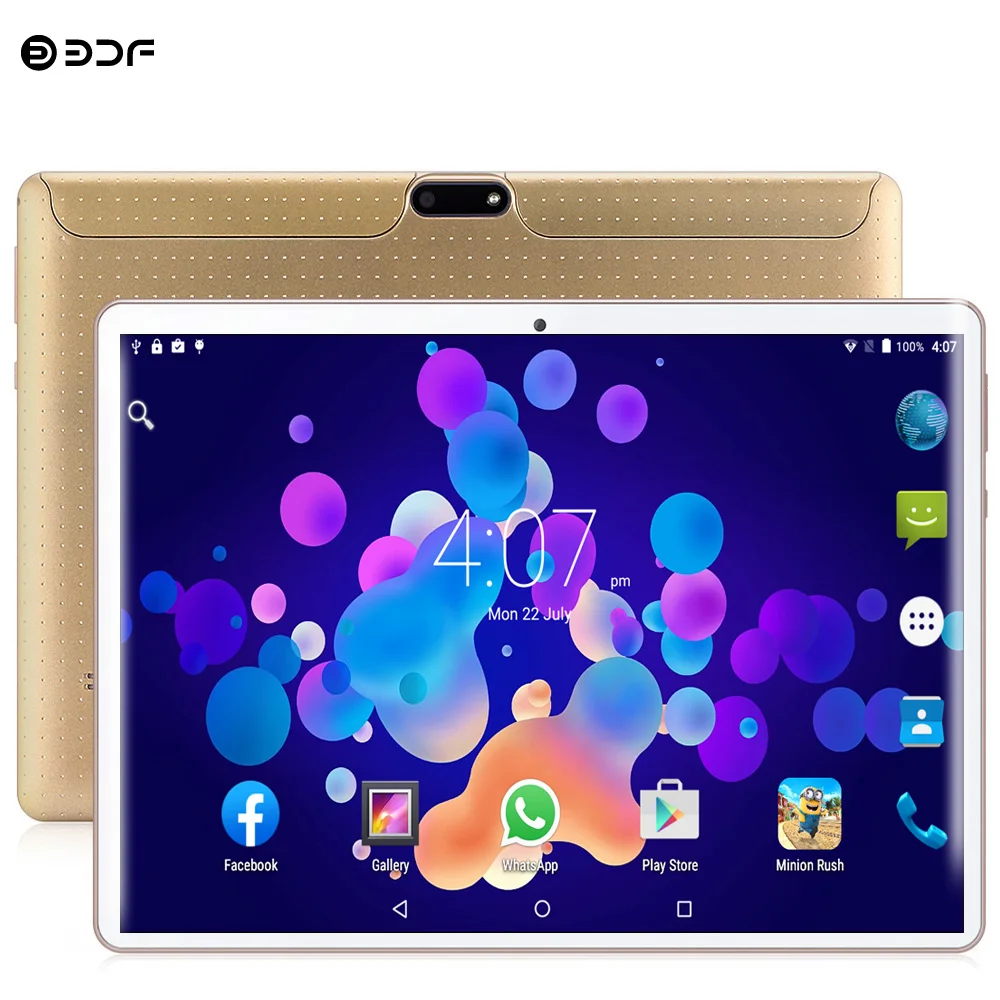 BDF планшет, 10 дюймов, 3G, с функцией звонка, две sim-карты, Android 7,0, планшетный ПК, 4 ГБ/64 ГБ, Восьмиядерный, 1280*800, ips, ПК, планшет, 10,1