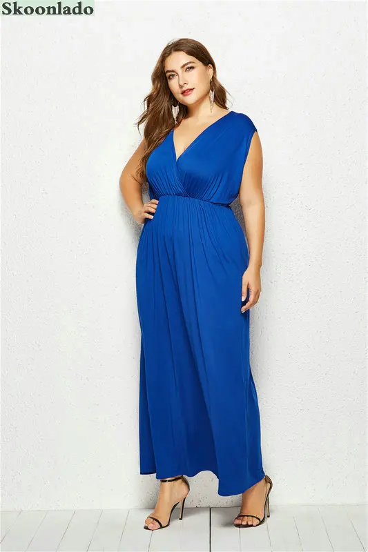 Новейшая модель С глубоким v образным вырезом Хлопковые женские длинные платья с