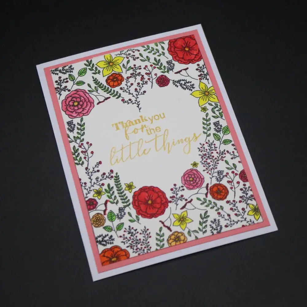 Рамка для фотографий с цветами прозрачные штампы рукоделия скрапбукинга