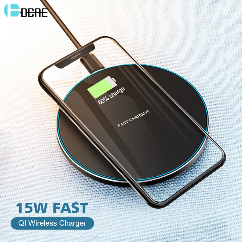 DCAE 15 Вт USB C Qi Беспроводное зарядное устройство для iPhone 11 Pro Max X XS Max XR 10 Вт Быстрая зарядка Pad для samsung Note 10 S9 S10 S8 Airpods