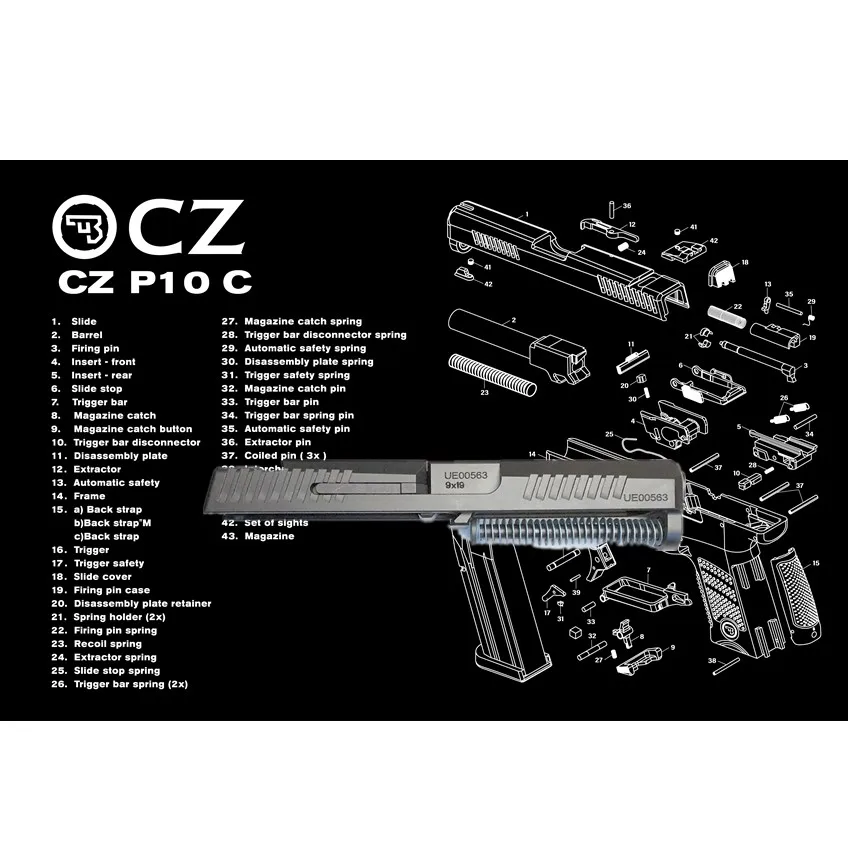 Gun Cleaning Mat Mouse Pad For Taurus G2C G3C TH9 TH40 c CZ P10 C F Sig sauer P226 1911 Glock 17 19 25 30 s Patches Kit tool | Спорт и