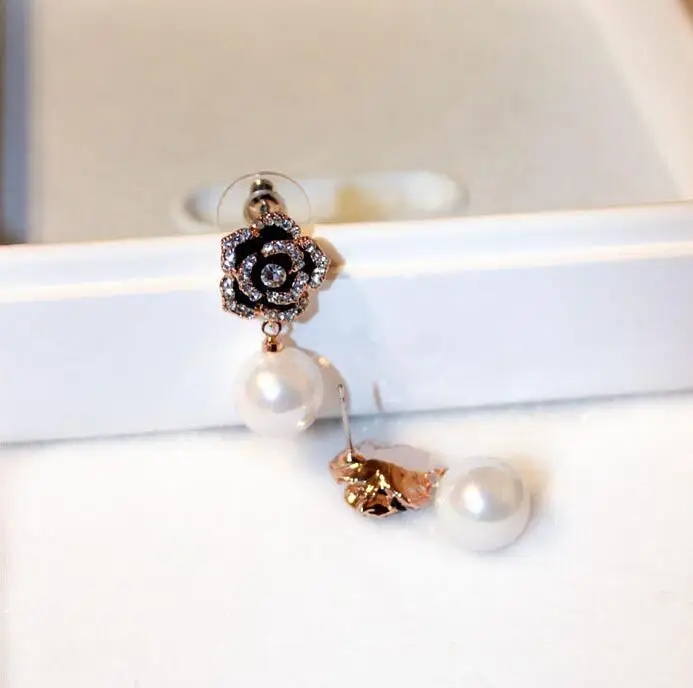 Chich Camellia серьги подвески в форме цветка cc Boucle d'oreille femme pendante Висячие жемчужные