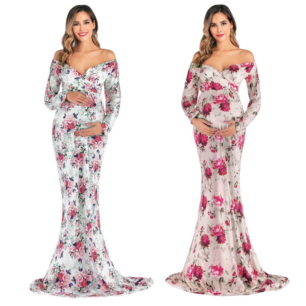 Новое платье для беременных материнство фото реквизит одежда с принтом стрельбы