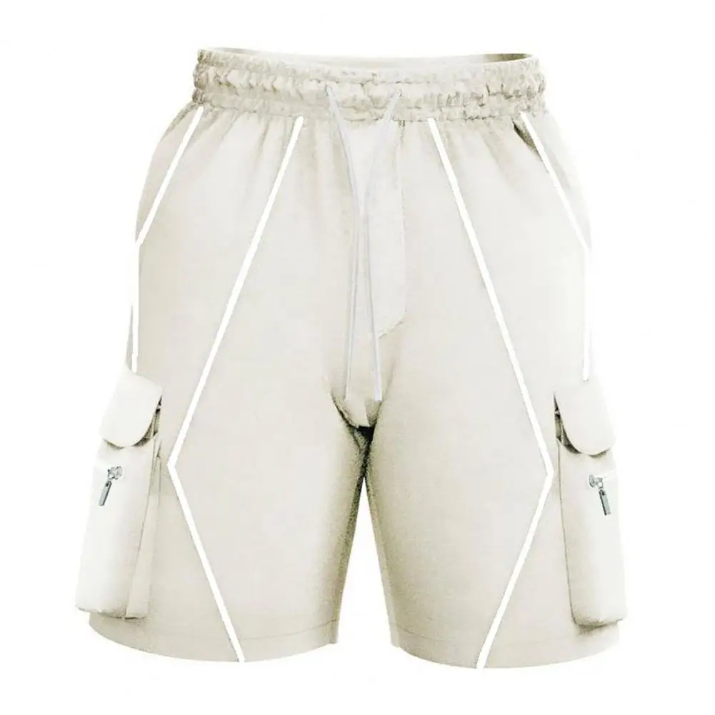 

Summer Men Cargo Shorts Casual Drawstring Reflective Men Loose Straight Pockets Short Pants Fitness men Shorts 2021
